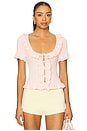 view 1 of 4 Kaomi Ruffle Knit Top in Baby Pink