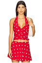 view 1 of 4 Deanna Halter Top in Cherry Red Polka Dot