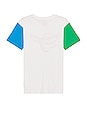 view 2 of 3 Three Tone Banana Tee in White/Green/Blue