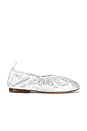 view 1 of 5 Ruched Ballerina Flat in Silver
