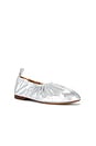 view 2 of 5 Ruched Ballerina Flat in Silver