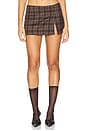 view 1 of 6 Micro Mini Skirt in Plaid Brown