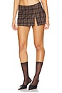 view 3 of 6 Micro Mini Skirt in Plaid Brown