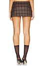 view 4 of 6 Micro Mini Skirt in Plaid Brown