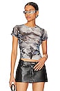 view 1 of 4 Mini Tee in Newspaper Trompe L'il