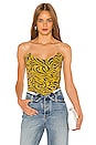 view 1 of 4 Leia Corset in Yellow Zebra Print