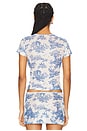 view 3 of 4 Mini Tee in Blue Toile Print