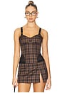 view 1 of 5 Marguerite Corset in Plaid Brown