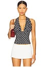 view 1 of 4 Mathilde Halter in Black & White Polka Dot
