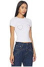 view 2 of 4 Mini Tee in White Grommet Heart