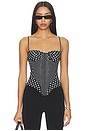 view 1 of 5 Deville Corset in Black Small & Large Dot