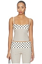 view 1 of 5 Stella Tank Top in Black & Nude Polka Dot