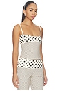 view 2 of 5 Stella Tank Top in Black & Nude Polka Dot