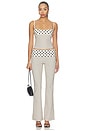 view 4 of 5 Stella Tank Top in Black & Nude Polka Dot