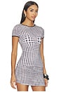 view 2 of 5 Mini Tee in Black & White Warped Plaid