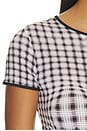 view 5 of 5 Mini Tee in Black & White Warped Plaid