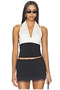 view 1 of 4 Vittoria Top in Vanilla & Black