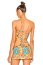 view 3 of 4 V Corset Top in Parisian Flower Orange