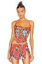 view 1 of 4 V Corset Top in Parisian Flower Rouge