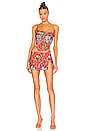 view 4 of 4 V Corset Top in Parisian Flower Rouge