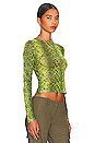 view 2 of 4 Long Sleeve Tee in Lime Python