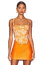 view 1 of 4 V Corset Top in Clementine Toile