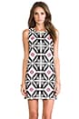 view 1 of 6 Embroidered Shift Dress in Black/White in Black & White
