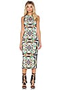 view 1 of 3 Fitted Midi Dress in Tesselate Cream