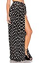 view 2 of 4 Embroidered Slit Front Skirt in Polka Dot Black