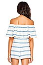 view 3 of 4 Off Shoulder Ruffle Top in Novelty Stripe