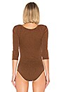 view 4 of 5 Chiara Bodysuit in Black & Brown Stripe