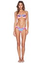 view 4 of 4 Side Ruched Bikini Bottom in Rainbow Bird Lilac