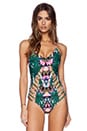view 1 of 3 Lattice Maillot Swimsuit in Maristar Green