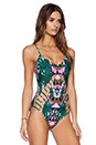 view 2 of 3 Lattice Maillot Swimsuit in Maristar Green