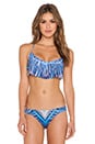 view 1 of 4 Cropped Front Bikini Top in Rising Palm Blue