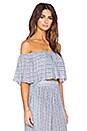 view 2 of 4 Off Shoulder Ruffle Crop Top in Pinwheel Cobalt