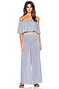 view 4 of 4 Off Shoulder Ruffle Crop Top in Pinwheel Cobalt