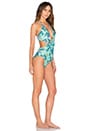 view 2 of 3 Twist One Piece Swimsuit in Leaf