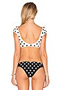 view 3 of 4 Embroidered Bikini Top in Polka Dot White