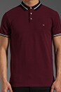 view 4 of 5 Striped Collar Polo in Madder Carmine