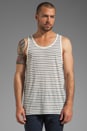 view 1 of 5 Richard Stripe Jersey Tank in Wicken White
