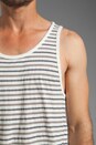 view 5 of 5 Richard Stripe Jersey Tank in Wicken White