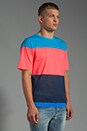 view 2 of 4 Patrick Stripe Tee in Atomic Blue Multi