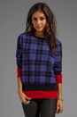 view 1 of 5 Aimee Plaid Sweater in General Navy Multi