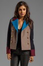 view 1 of 5 Nicolette Colorblocked Wool Jacket in Dusty Brown Melange Multi