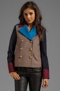 view 2 of 5 Nicolette Colorblocked Wool Jacket in Dusty Brown Melange Multi