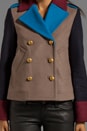 view 4 of 5 Nicolette Colorblocked Wool Jacket in Dusty Brown Melange Multi