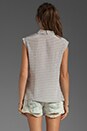 view 2 of 4 Izzy Dot Print Top in Newsprint Beige Multi