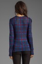 view 3 of 5 Jersey de manga larga a cuadros escoceses Sheer in Prairie Indigo Multi