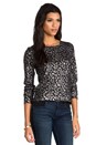 view 2 of 5 Sasha Foil Printed Tee in Dirty Martini in Black Multi